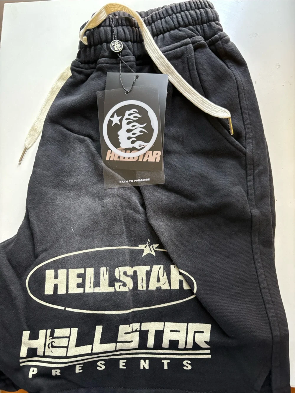 Hellstar Black Men's Logo Shorts with Contrast Drawcord